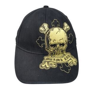 Miami Ink Fitted Baseball Cap Black One Size Adjustable Embroidered 6 Panel